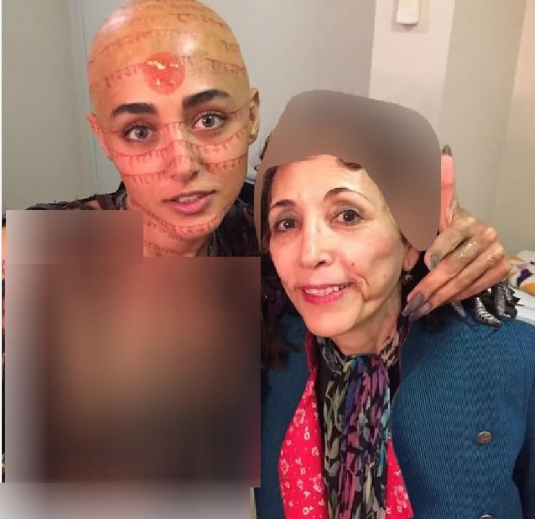 گلشیفته فراهانی در کنار مادر بی‌حجابش از ریخت افتاد.