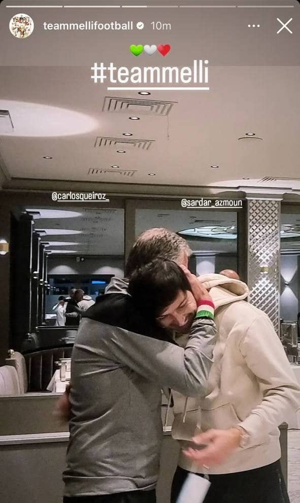 کارلوس کی‌روش از سردار آزمون در اردوی تیم ملی استقبال کرد.