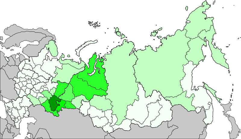 نقشه ایالت باشقیرها در روسیه
