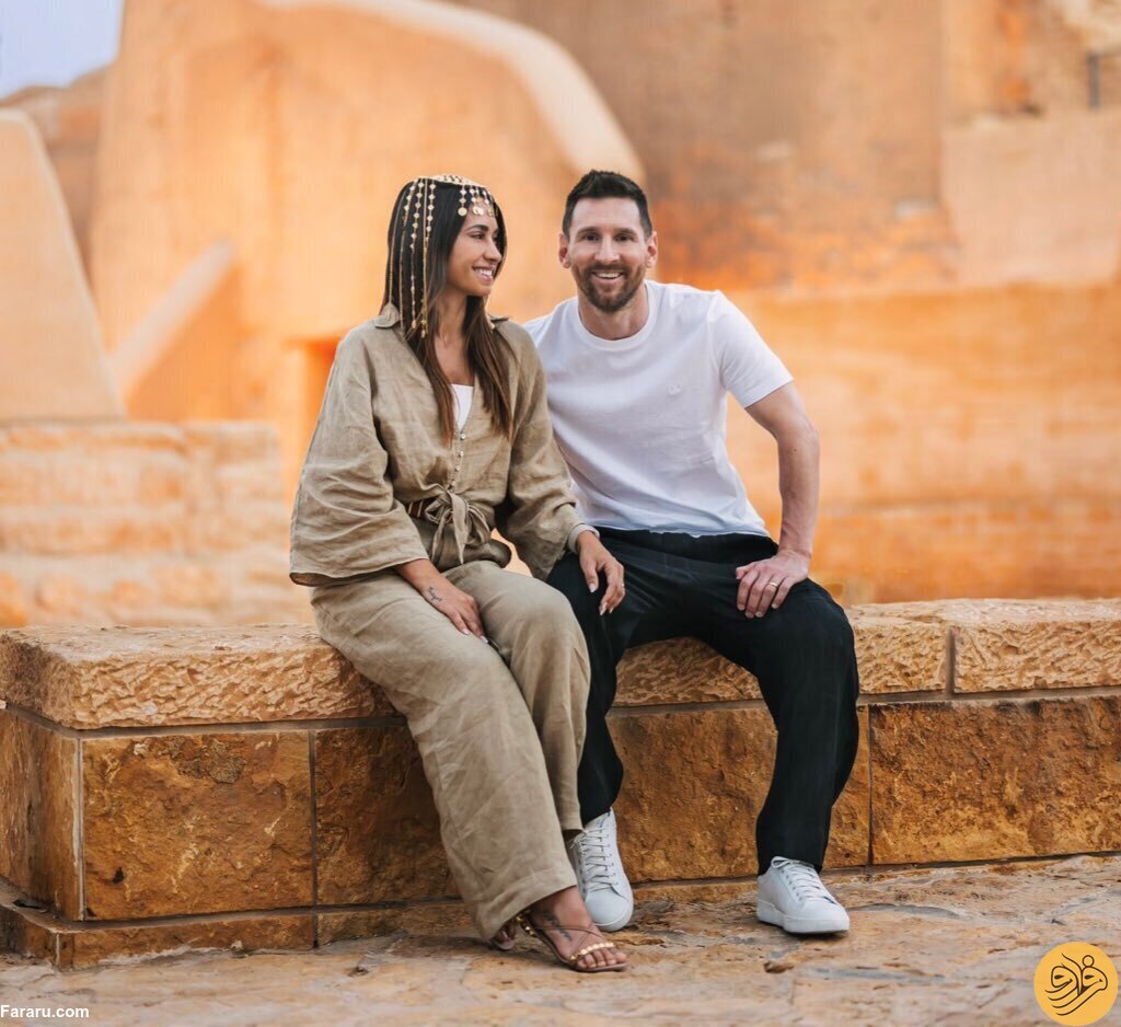 تیپ خاص همسر مسی در سفر به عربستان +عکس