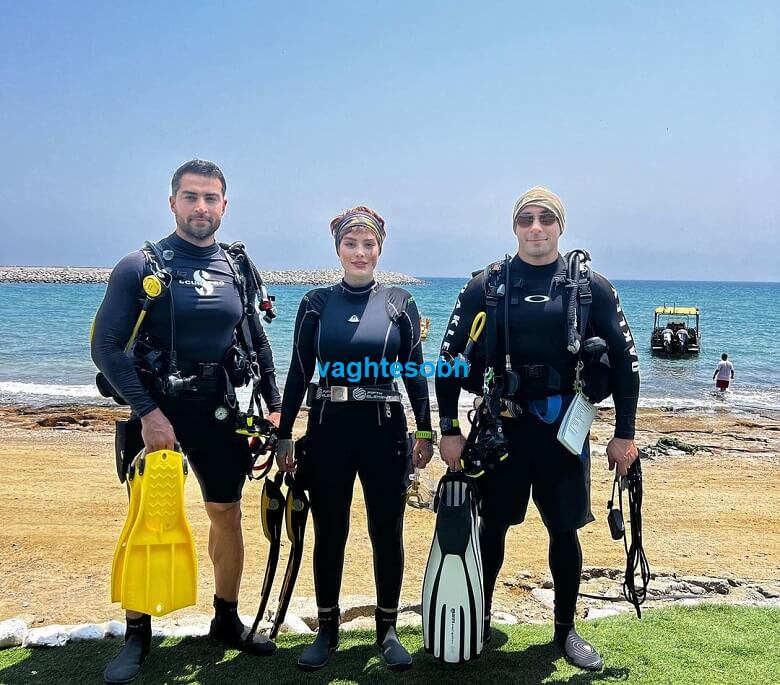 تصاویر/ غواصی سحر قریشی در خارج با لباس پوشیده!