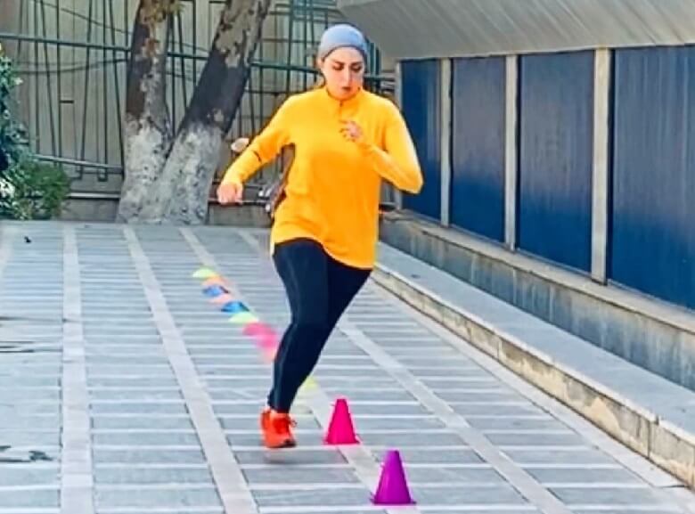 بهنوش طباطبایی برای کاهش وزنش ورزش می کند.