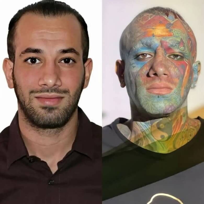 تتلو قبل و بعد از تتو این شکلی شد.